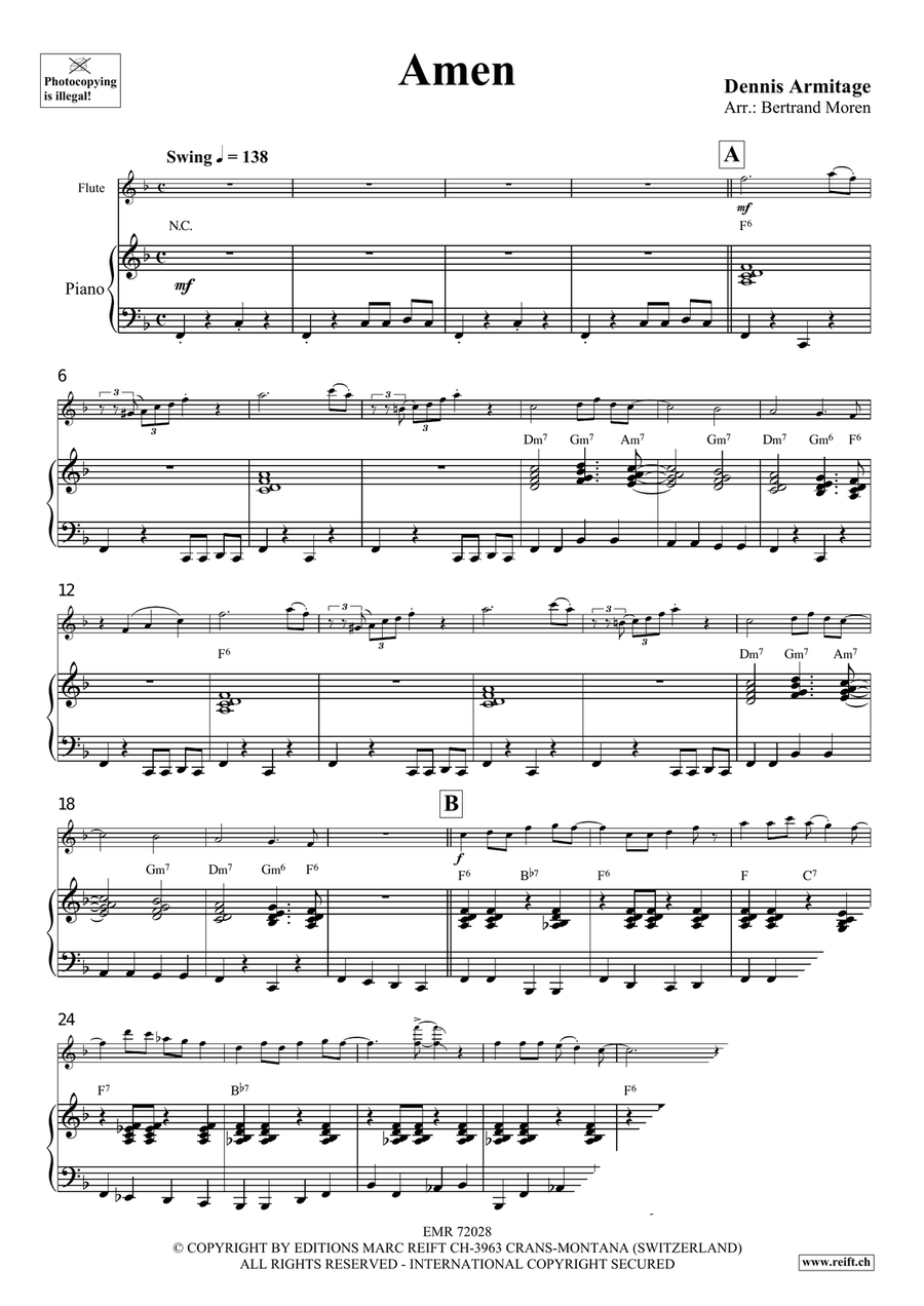 Amen Amen Flute Solo scores gallery preview page 4