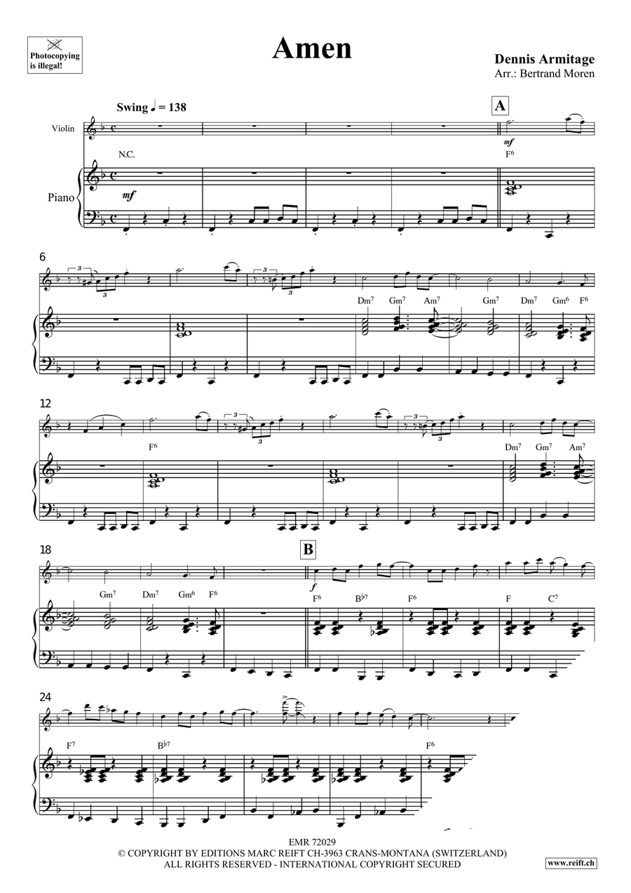 Amen Amen Violin Solo scores gallery preview page 4