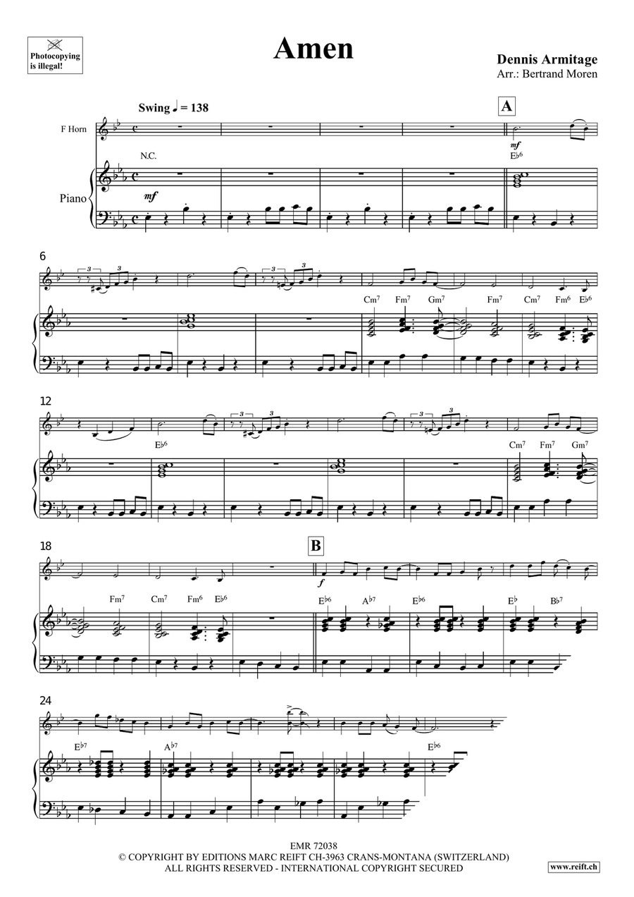 Amen Amen Horn scores gallery preview page 4