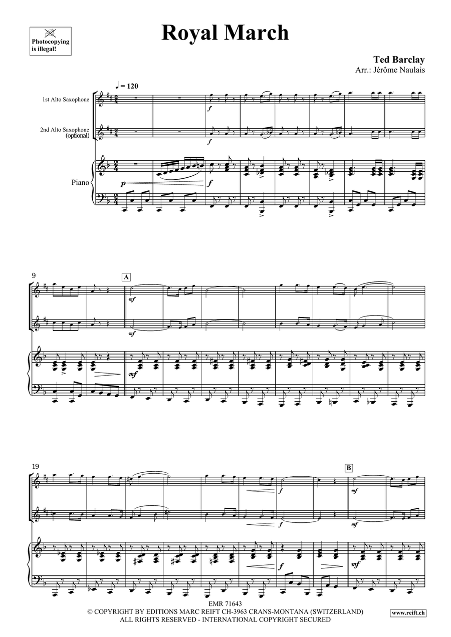 Royal March Royal March Alto Saxophone scores gallery preview page 4