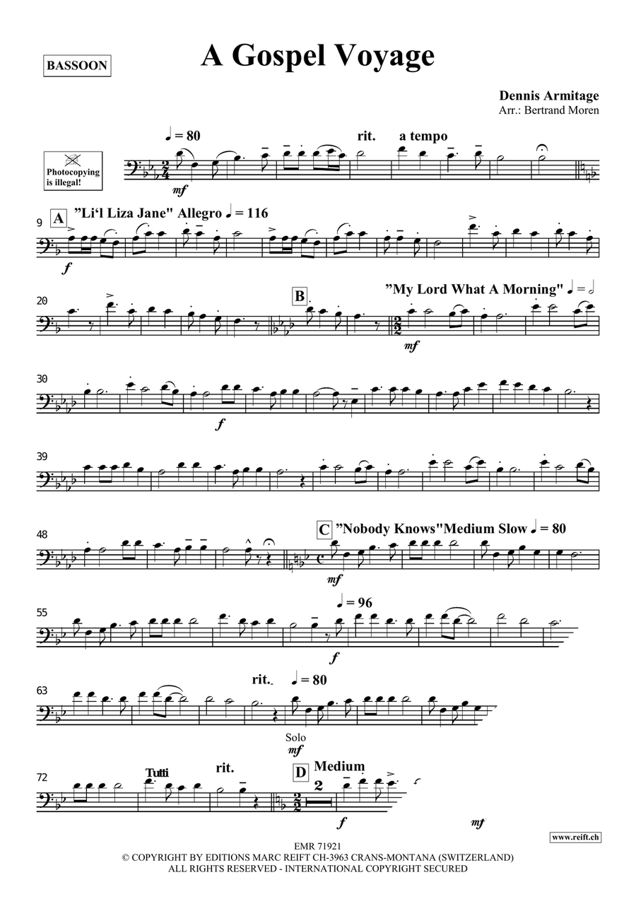 A Gospel Voyage A Gospel Voyage Bassoon Solo scores gallery preview page 4