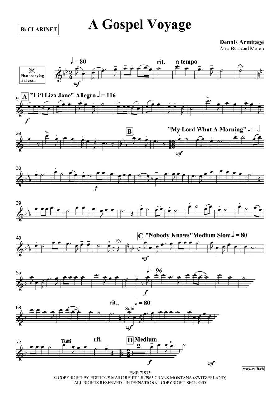 A Gospel Voyage A Gospel Voyage Clarinet Solo scores gallery preview page 4