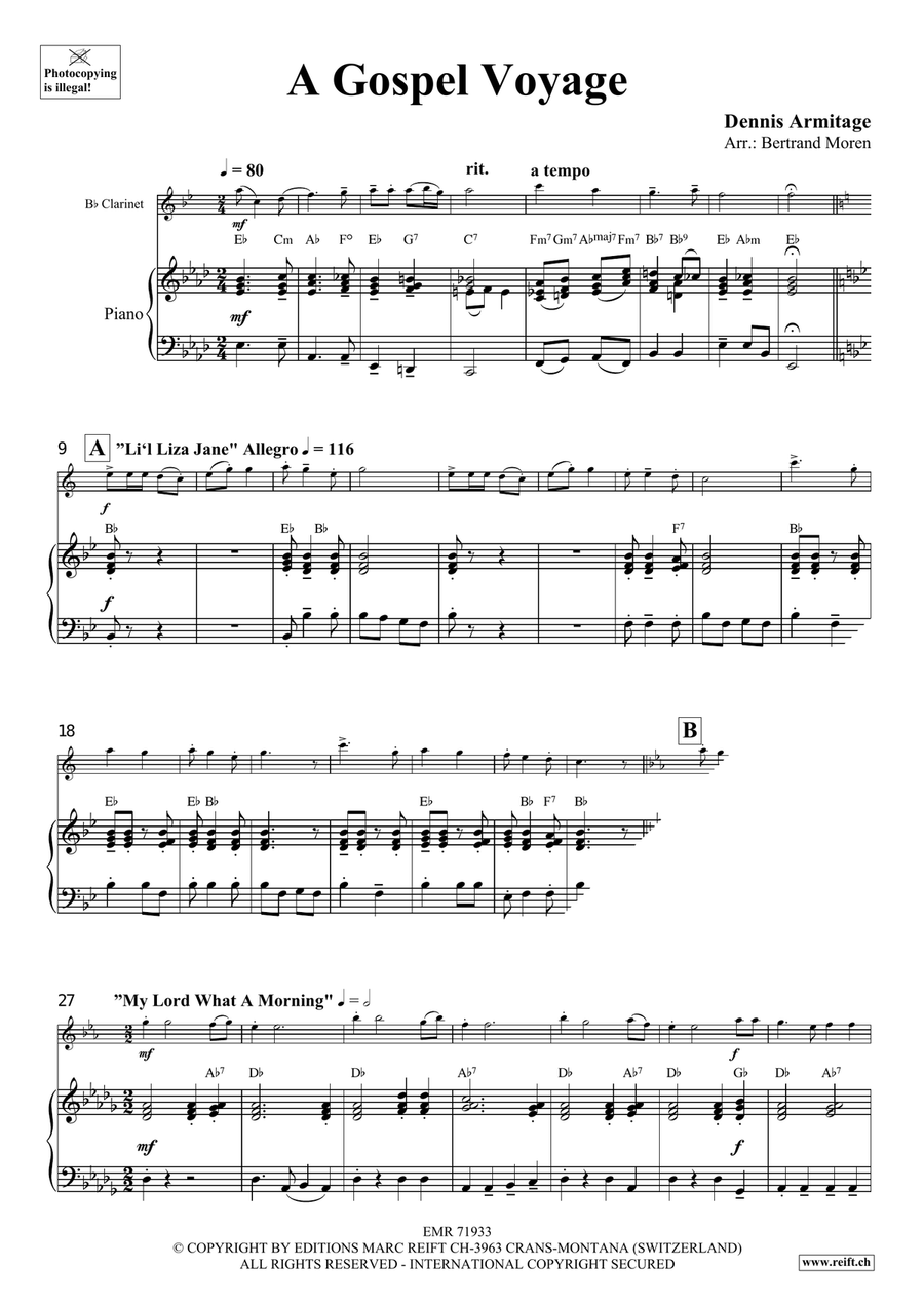 A Gospel Voyage A Gospel Voyage Clarinet Solo scores gallery preview page 5