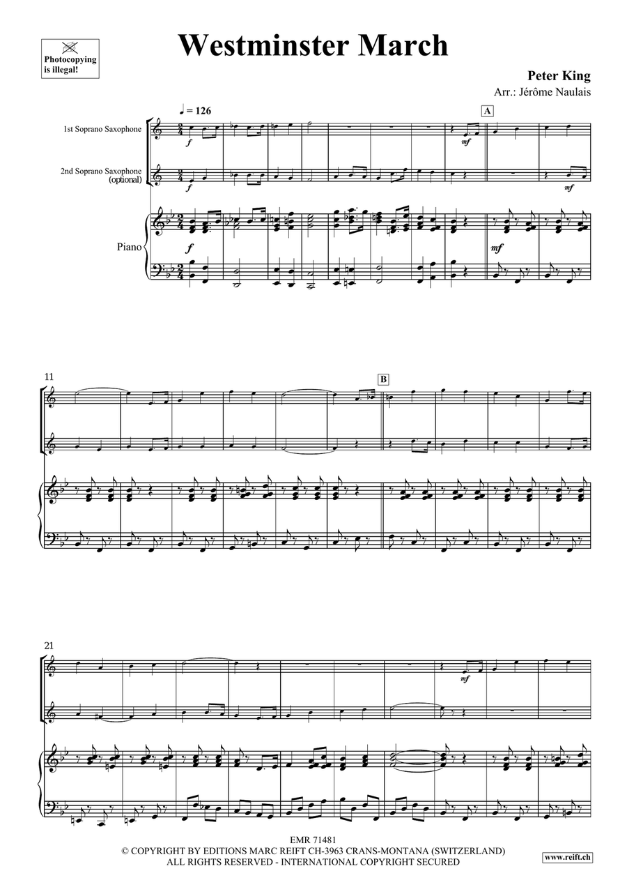 Westminster March Westminster March Soprano Saxophone scores gallery preview page 3