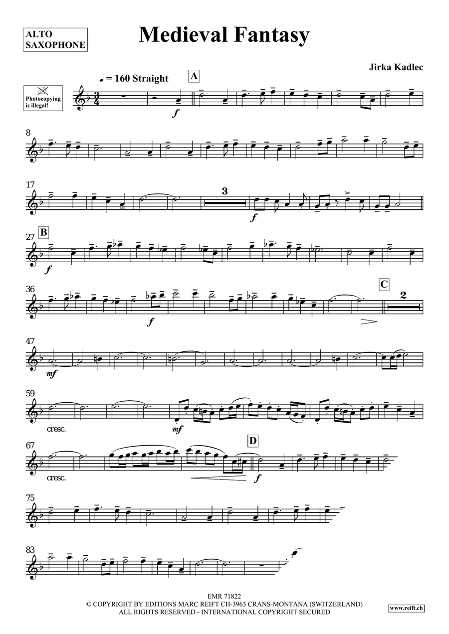 Medieval Fantasy Medieval Fantasy Alto Saxophone scores gallery preview page 5
