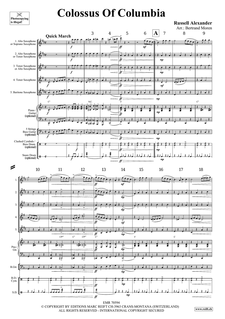 Colossus Of Columbia Colossus Of Columbia Saxophone Quintet scores gallery preview page 3