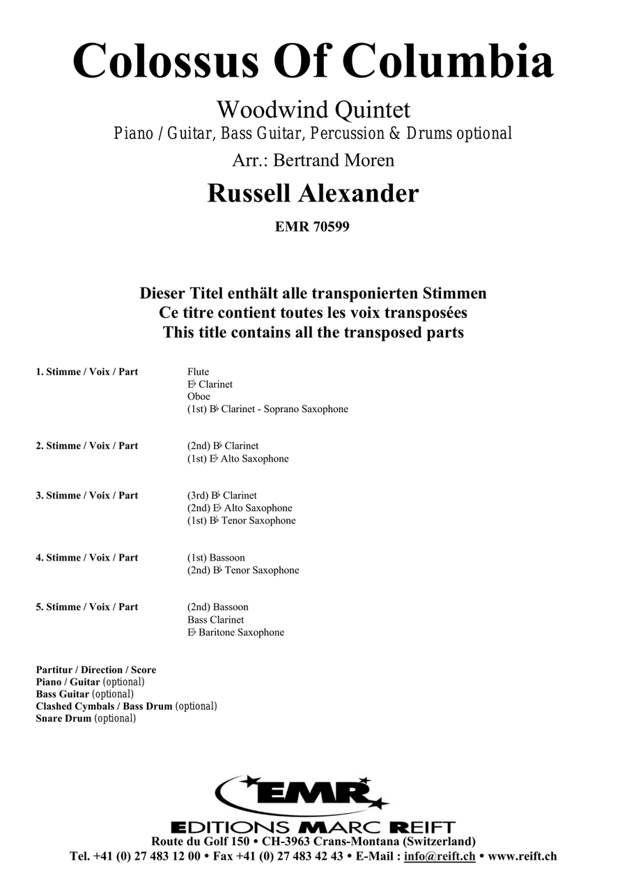Colossus Of Columbia Colossus Of Columbia Woodwind Quintet scores gallery preview page 2