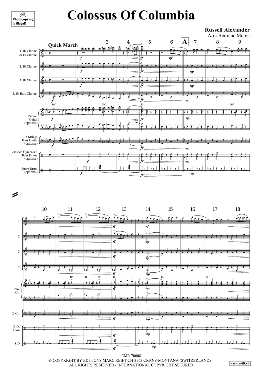 Colossus Of Columbia Colossus Of Columbia Clarinet Quartet scores gallery preview page 3