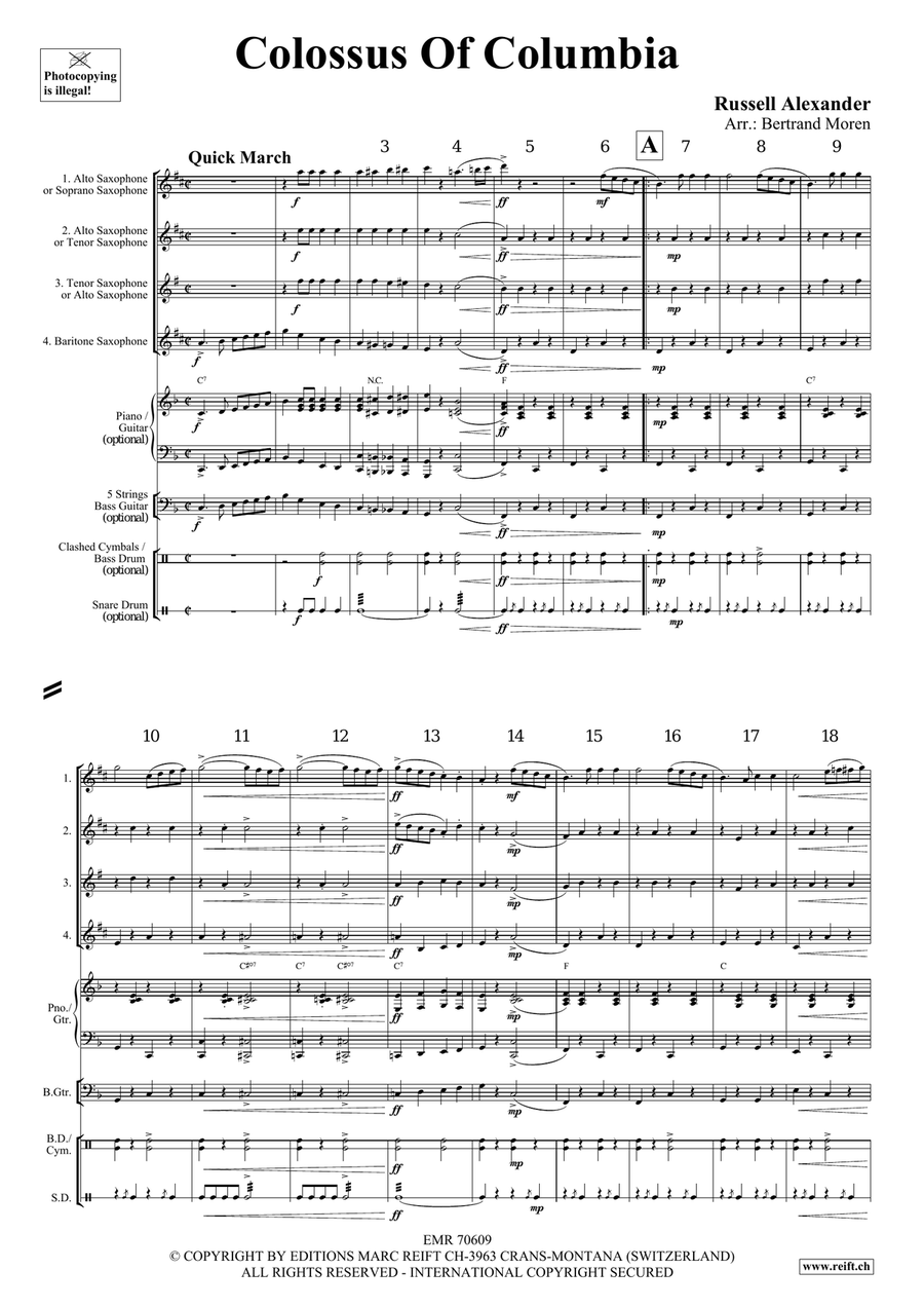 Colossus Of Columbia Colossus Of Columbia Saxophone Quartet scores gallery preview page 3