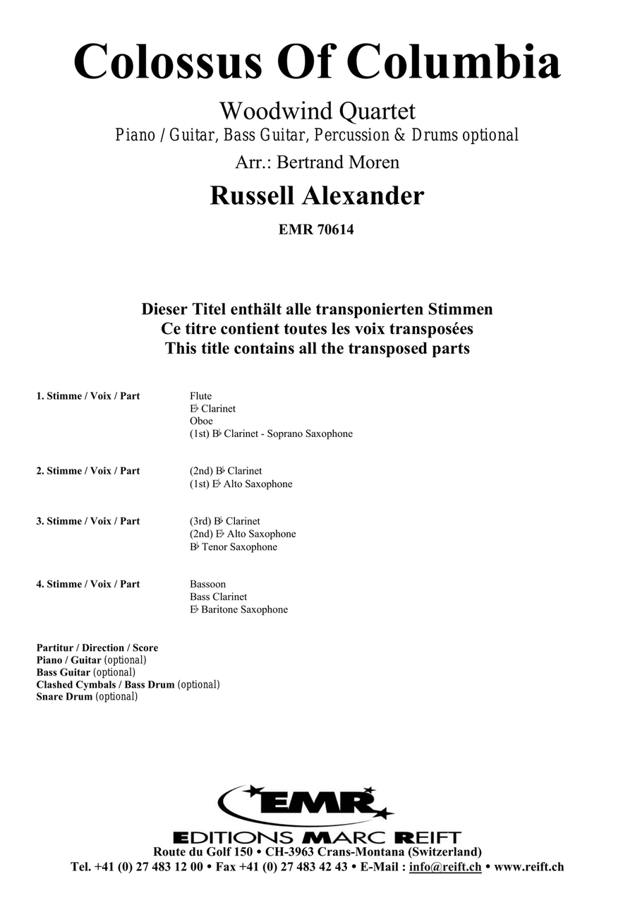 Colossus Of Columbia Colossus Of Columbia Woodwind Quartet scores gallery preview page 2
