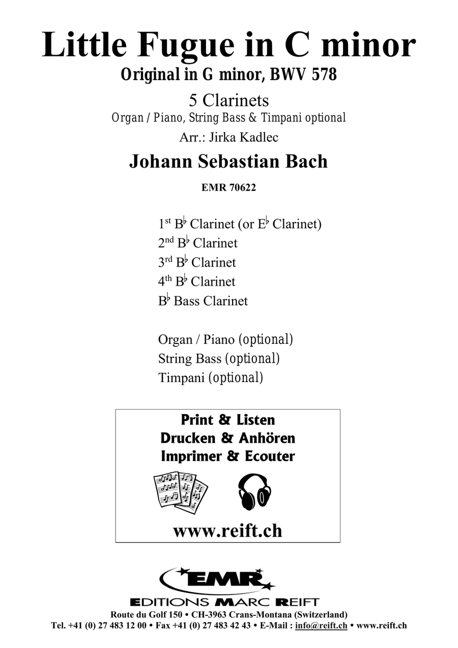 Little Fugue in C minor Little Fugue in C minor Clarinet Quintet scores gallery preview page 2