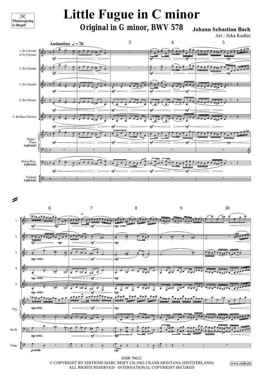 Little Fugue in C minor Little Fugue in C minor Clarinet Quintet scores gallery preview page 3
