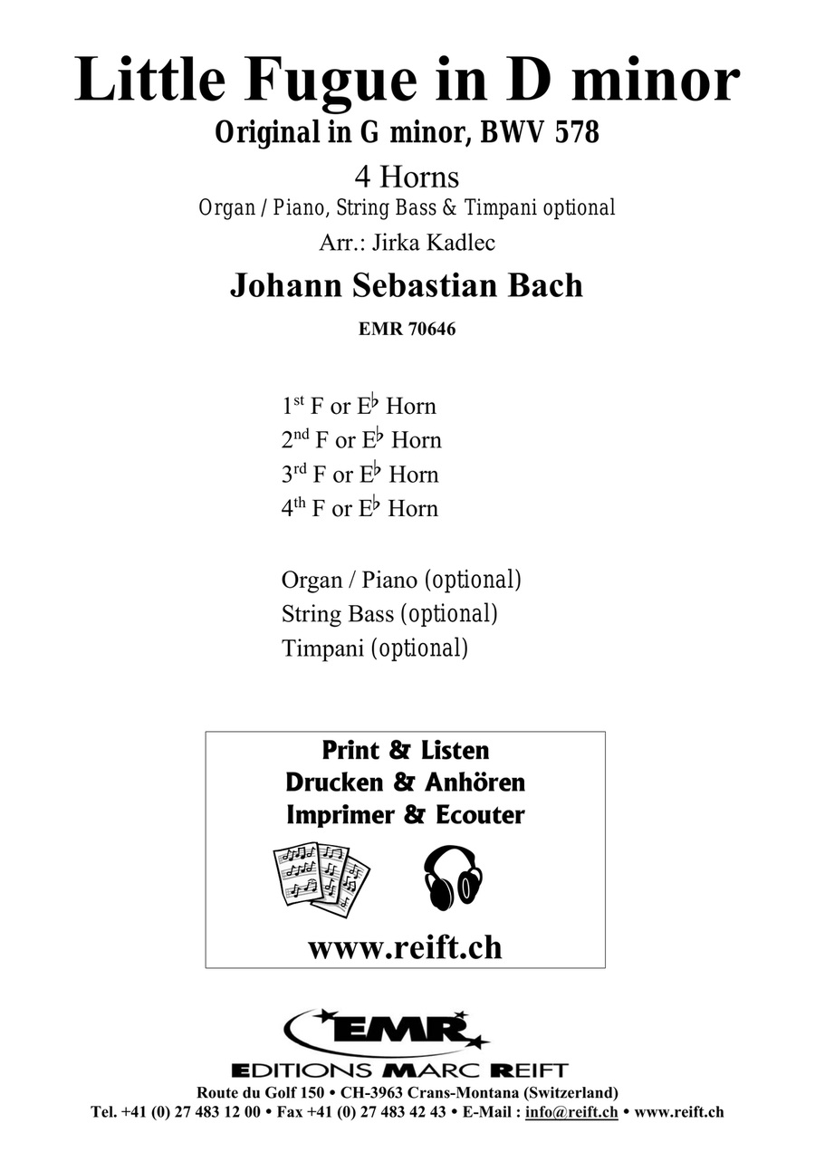 Little Fugue in D minor Little Fugue in D minor Horn scores gallery preview page 2