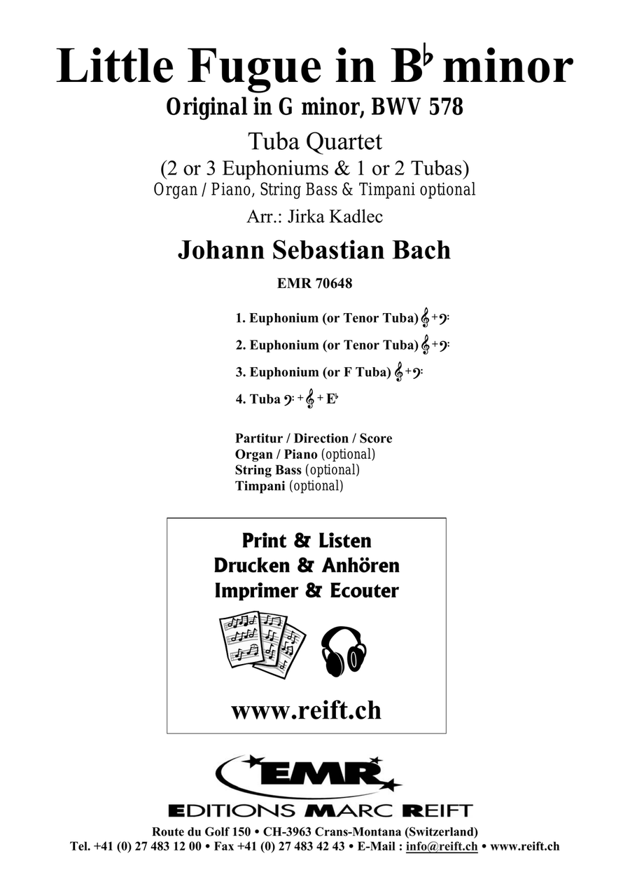 Little Fugue in Bb minor Little Fugue in Bb minor Tuba Quartet scores gallery preview page 2