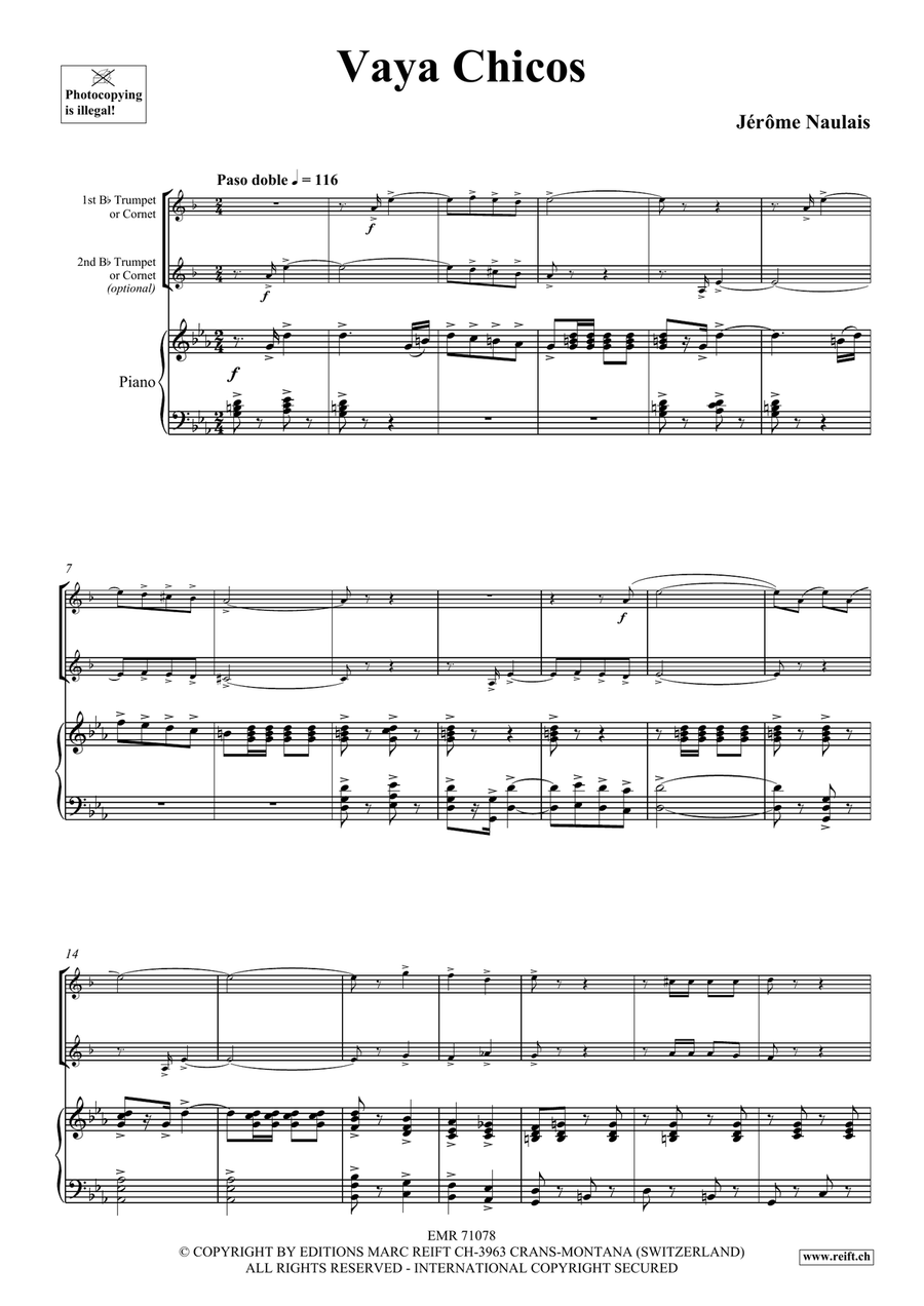 Vaya Chicos Vaya Chicos Trumpet Duet scores gallery preview page 4