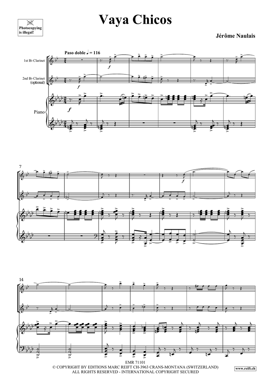 Vaya Chicos Vaya Chicos Clarinet Duet scores gallery preview page 4