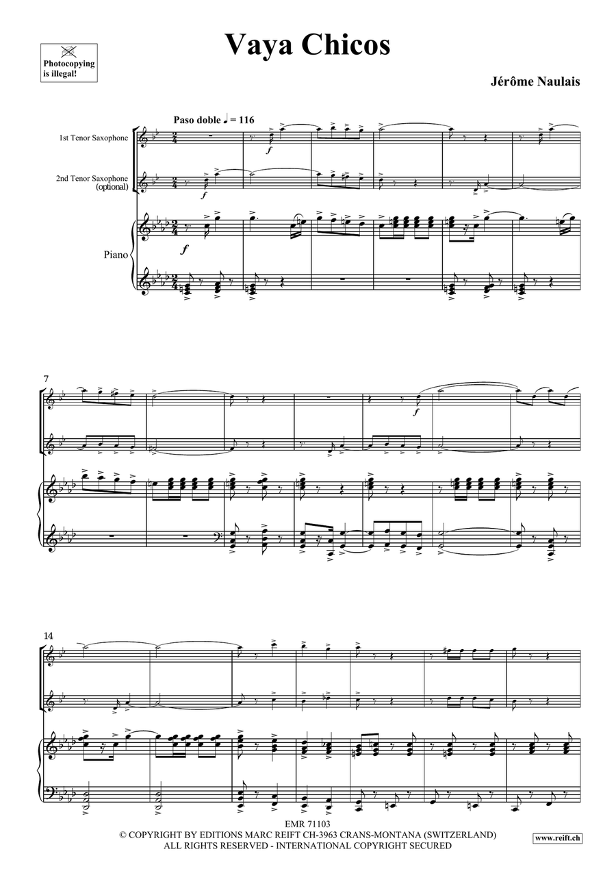 Vaya Chicos Vaya Chicos Tenor Saxophone scores gallery preview page 4