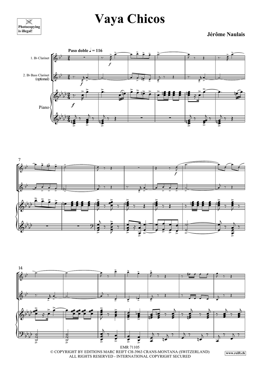 Vaya Chicos Vaya Chicos Bass Clarinet scores gallery preview page 4