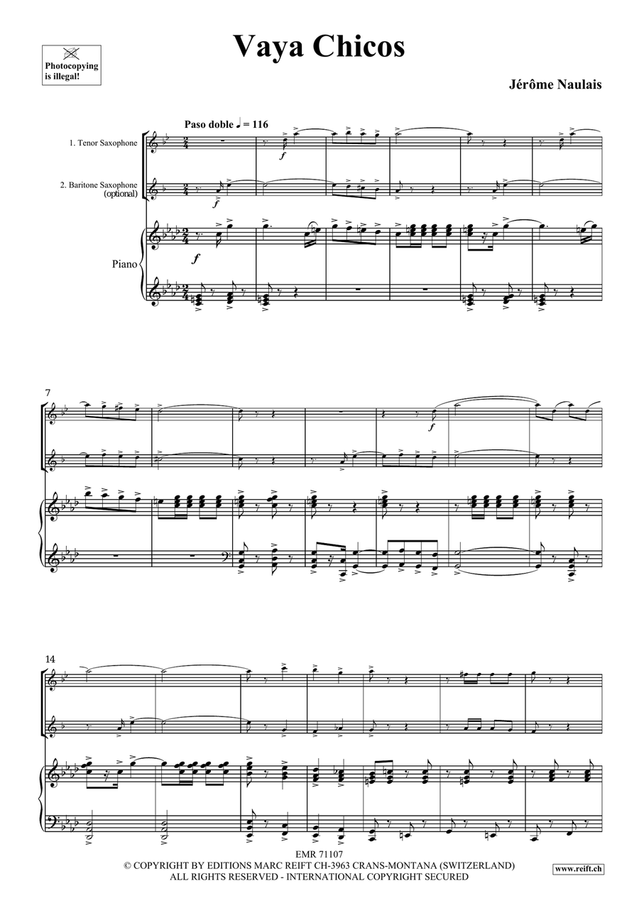 Vaya Chicos Vaya Chicos Tenor Saxophone scores gallery preview page 4