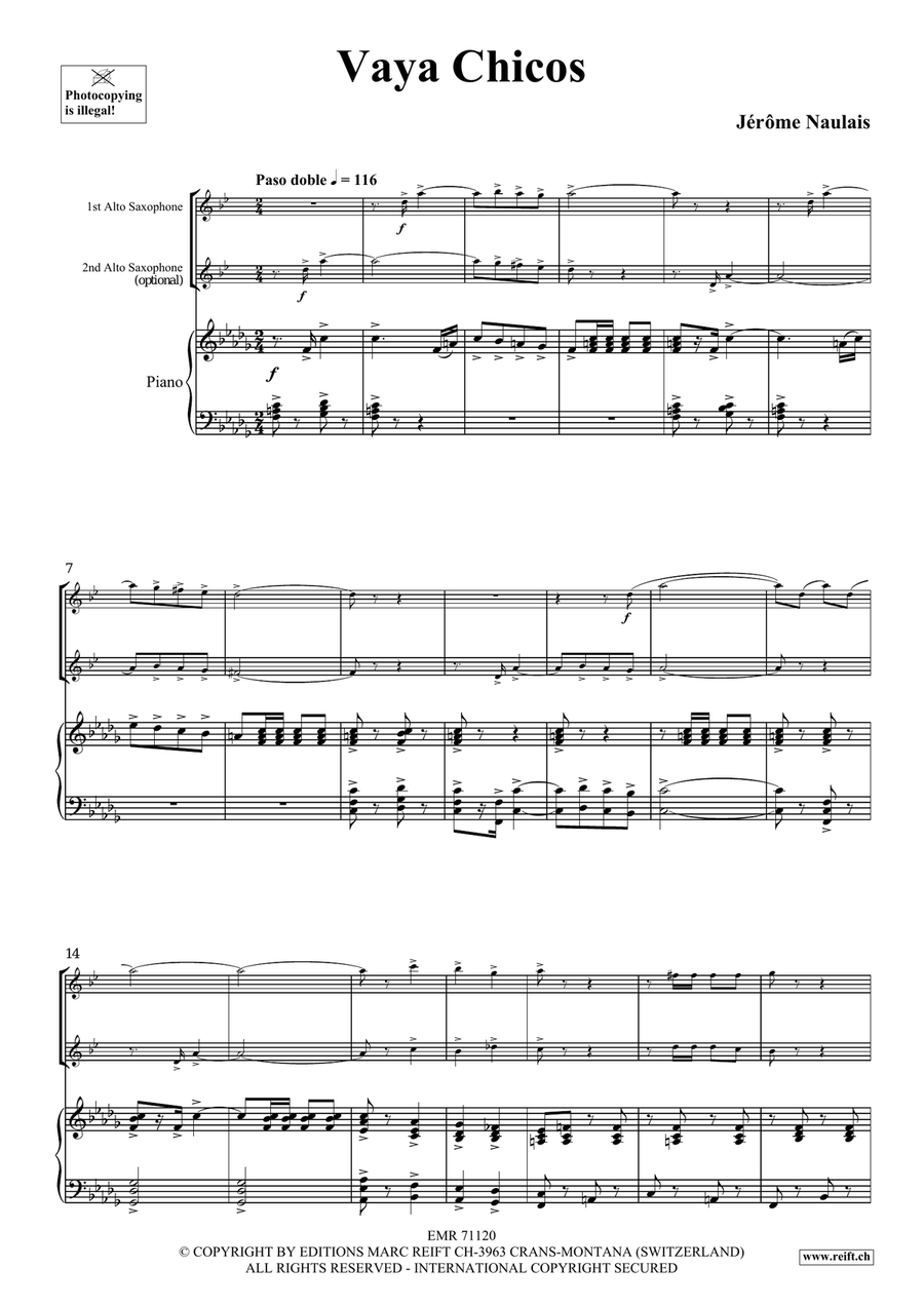 Vaya Chicos Vaya Chicos Alto Saxophone scores gallery preview page 4