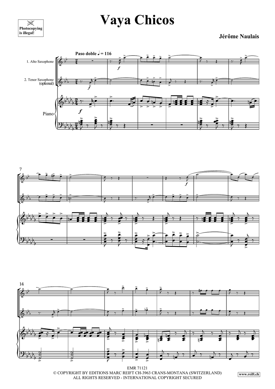 Vaya Chicos Vaya Chicos Tenor Saxophone scores gallery preview page 4