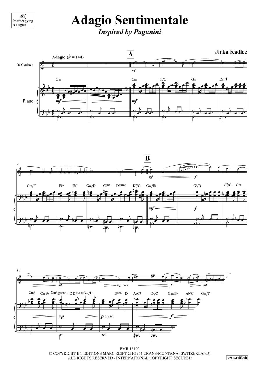 Adagio Sentimentale Adagio Sentimentale Clarinet Solo scores gallery preview page 5