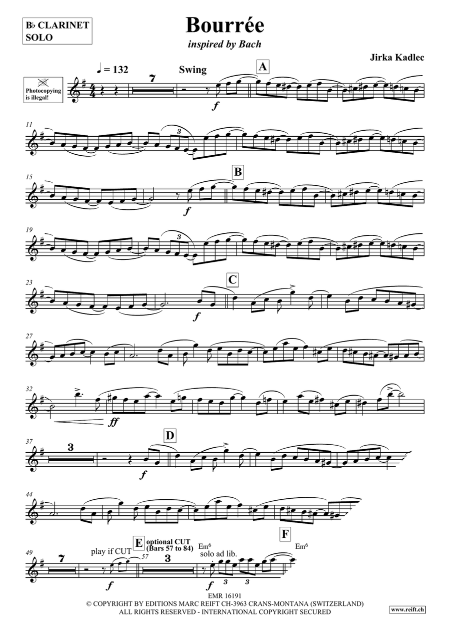 Bourrée Bourrée Clarinet Solo scores gallery preview page 5