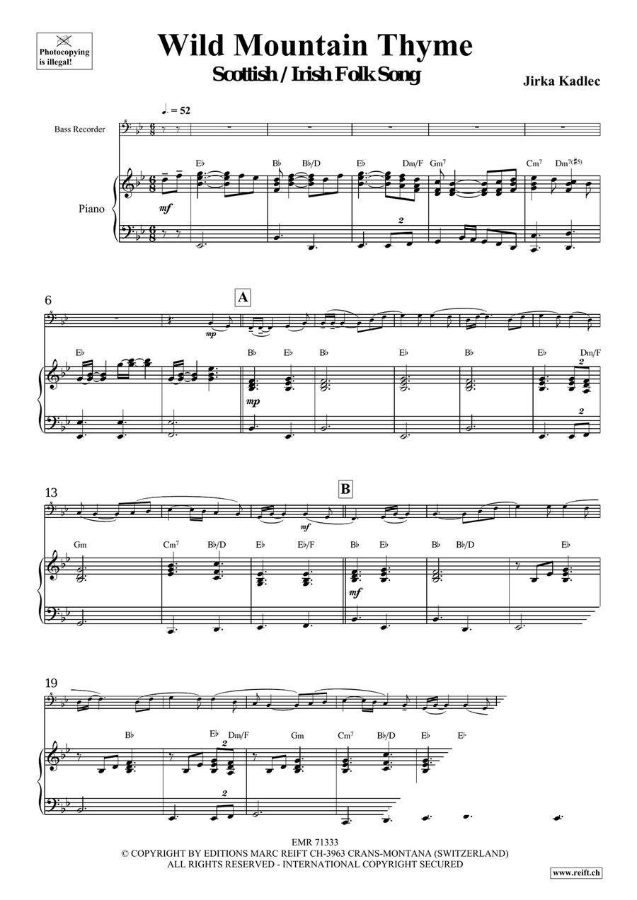 Wild Mountain Thyme Wild Mountain Thyme Bass Recorder scores gallery preview page 4