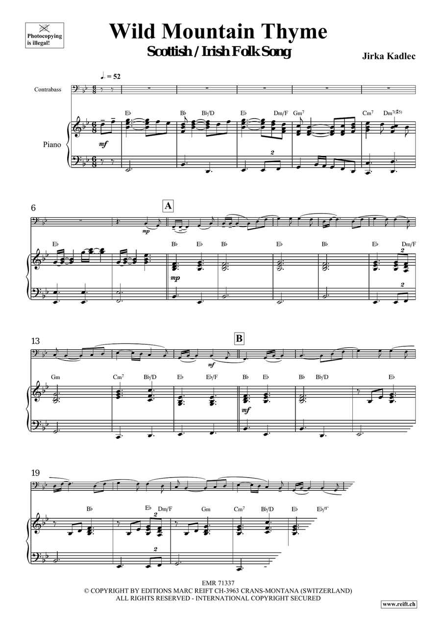 Wild Mountain Thyme Wild Mountain Thyme Double Bass scores gallery preview page 4