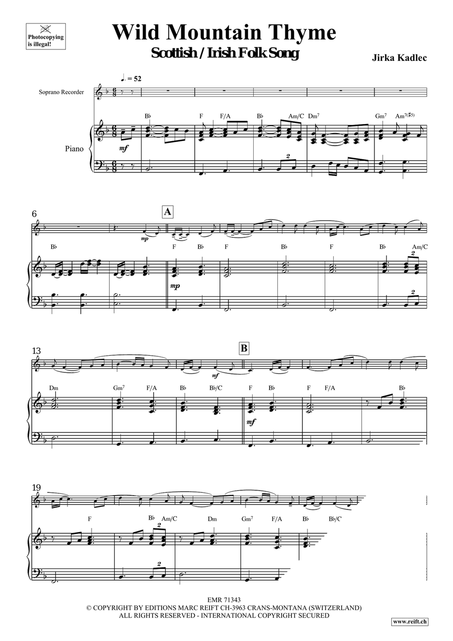 Wild Mountain Thyme Wild Mountain Thyme Soprano Recorder scores gallery preview page 4