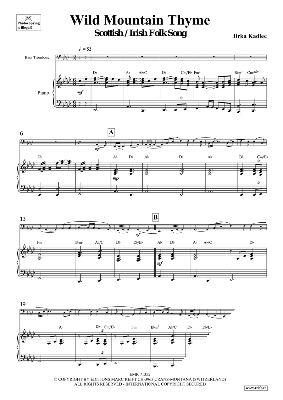 Wild Mountain Thyme Wild Mountain Thyme Bass Trombone scores gallery preview page 4