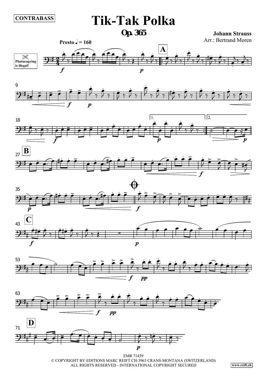 Tik-Tak Polka Tik-Tak Polka Double Bass scores gallery preview page 3
