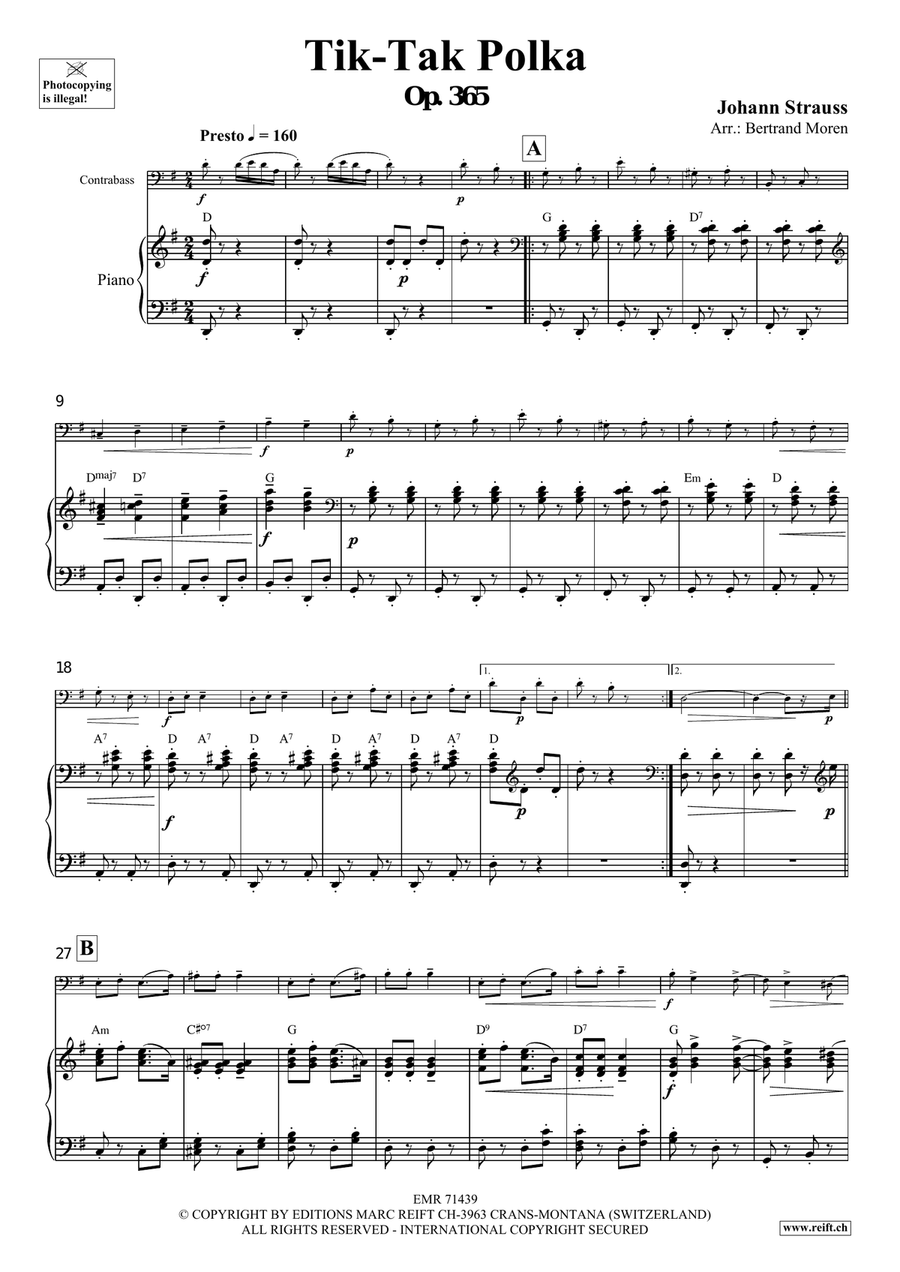 Tik-Tak Polka Tik-Tak Polka Double Bass scores gallery preview page 4