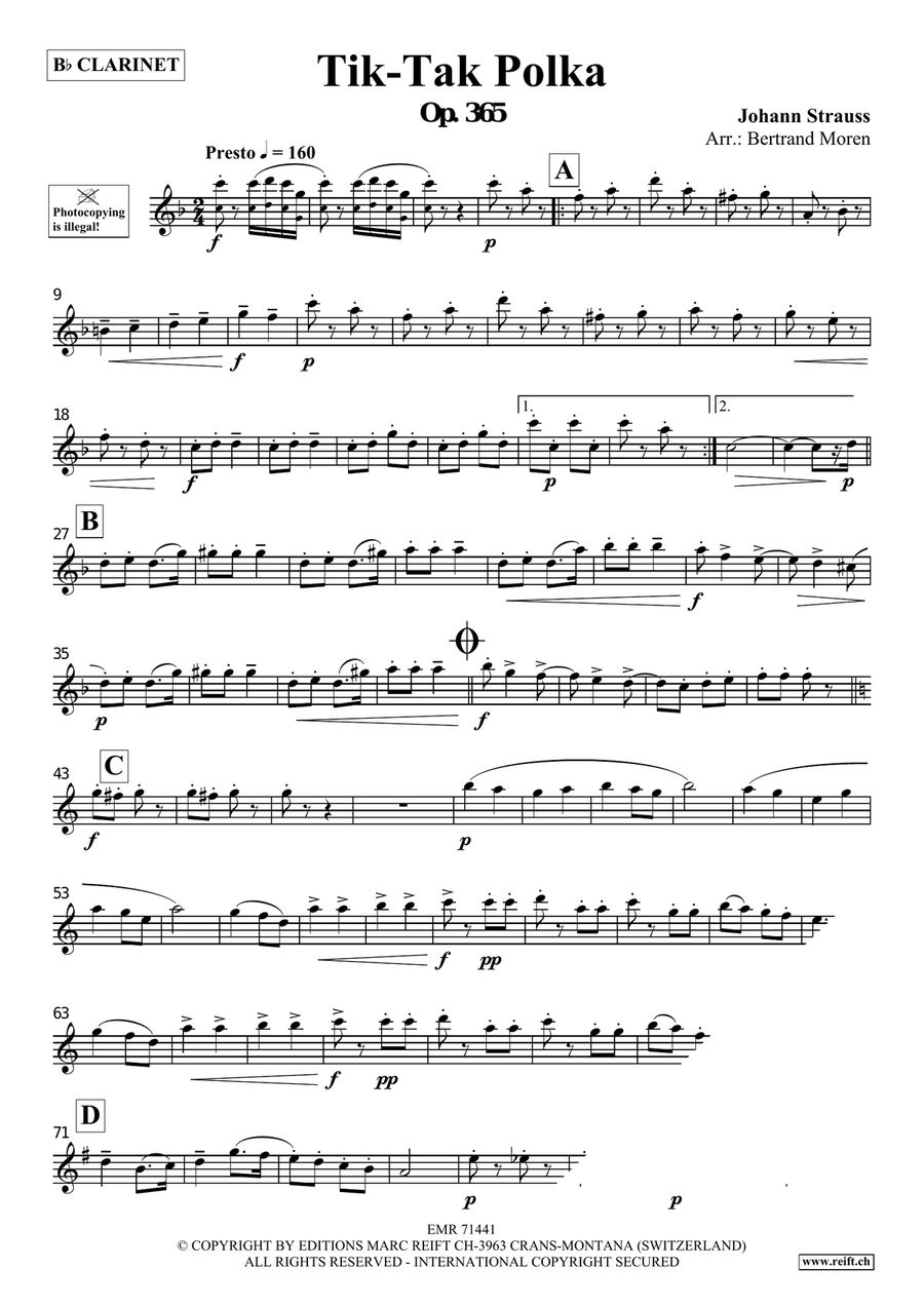 Tik-Tak Polka Tik-Tak Polka Clarinet Solo scores gallery preview page 3