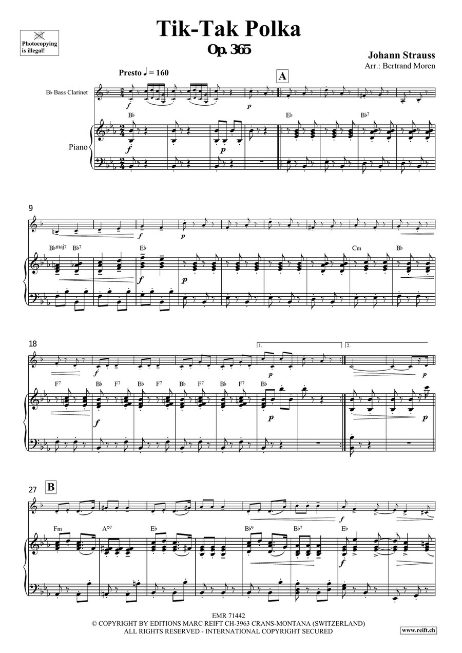 Tik-Tak Polka Tik-Tak Polka Bass Clarinet scores gallery preview page 4