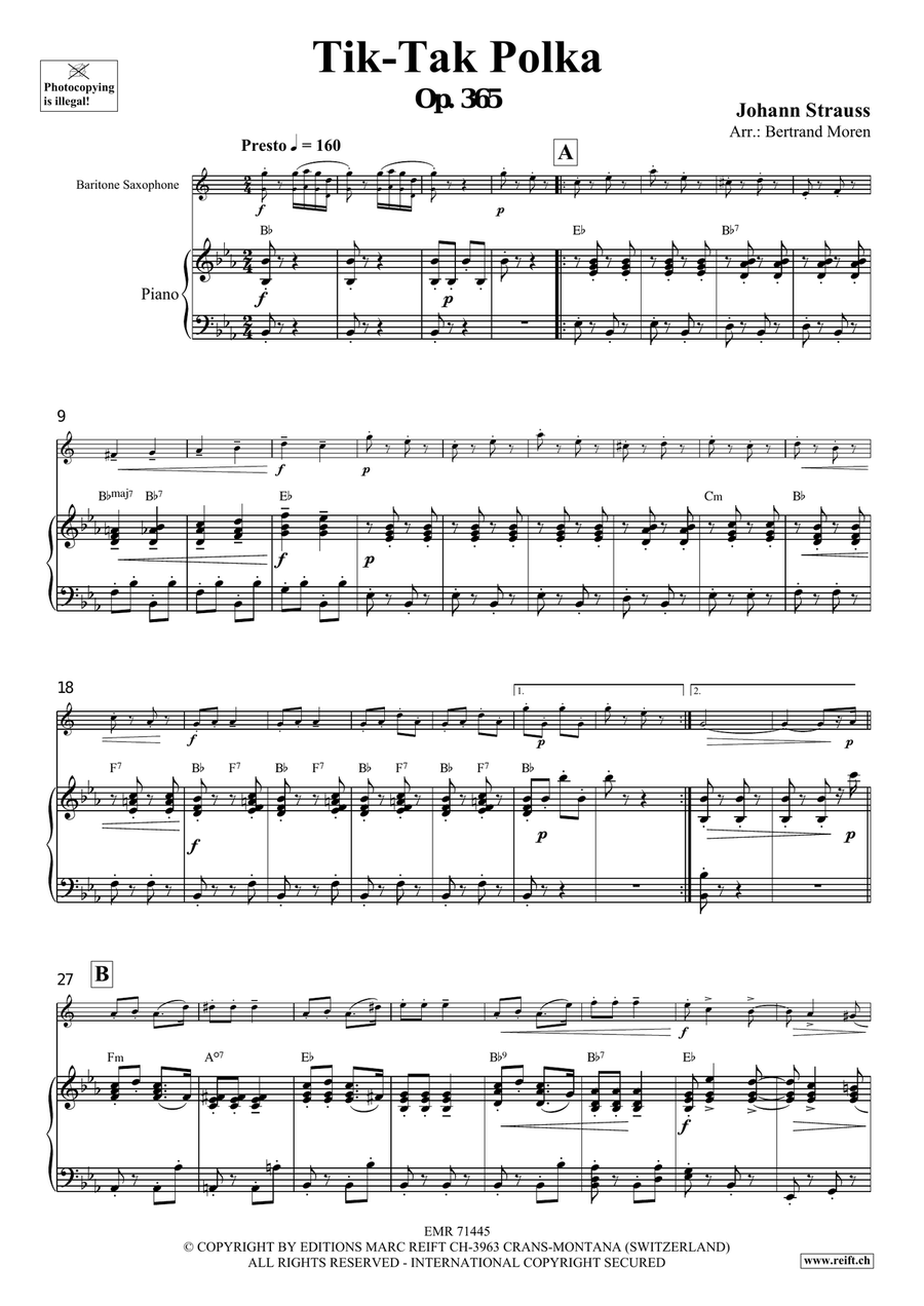 Tik-Tak Polka Tik-Tak Polka Baritone Saxophone scores gallery preview page 4