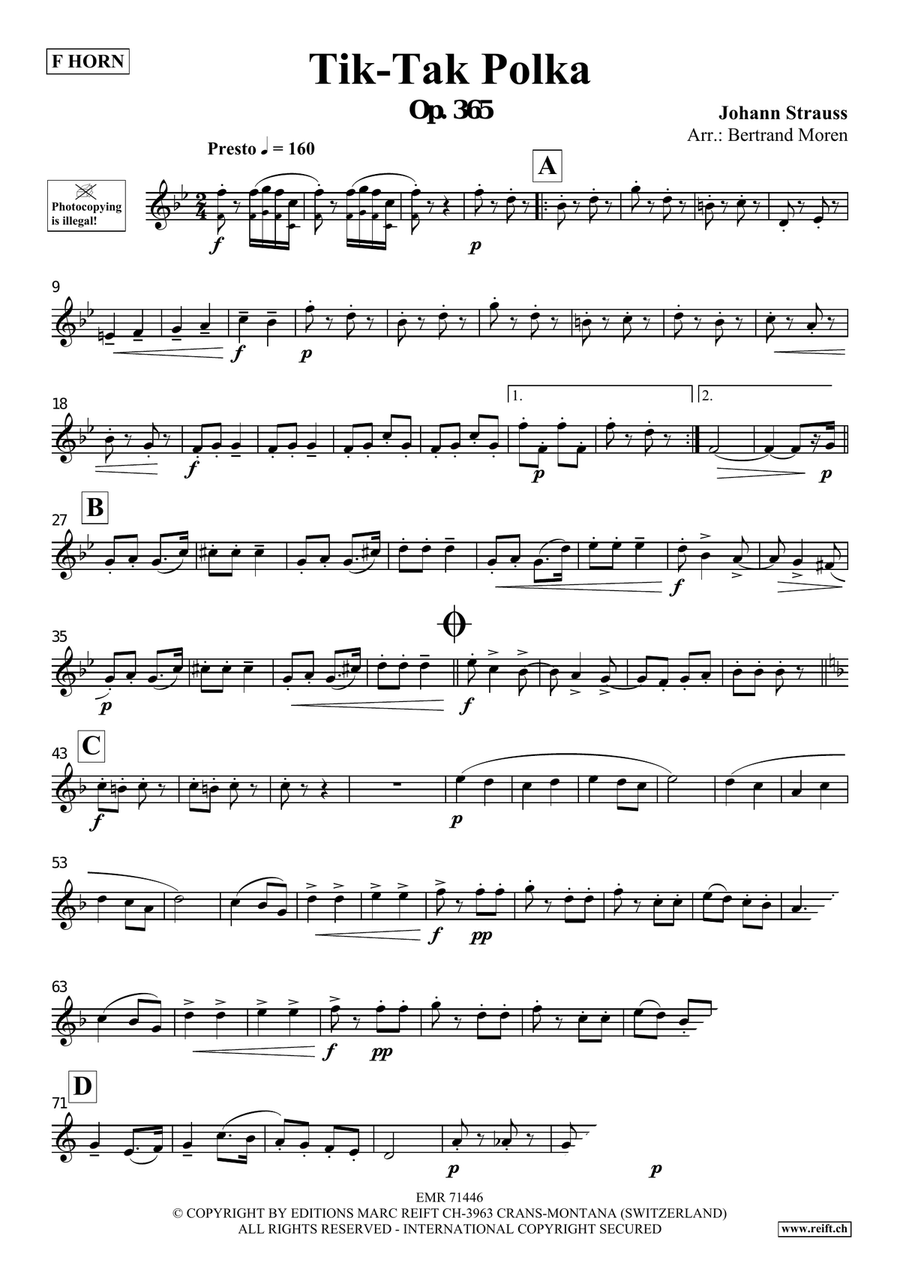 Tik-Tak Polka Tik-Tak Polka Horn scores gallery preview page 3