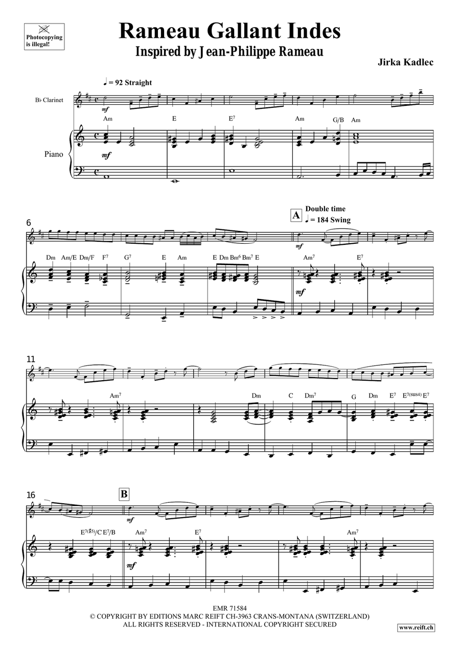 Rameau Gallant Indes Rameau Gallant Indes Clarinet Solo scores gallery preview page 5