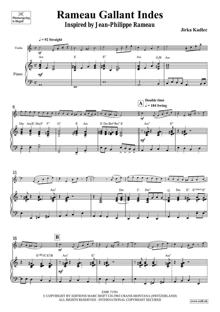 Rameau Gallant Indes Rameau Gallant Indes Violin Solo scores gallery preview page 5