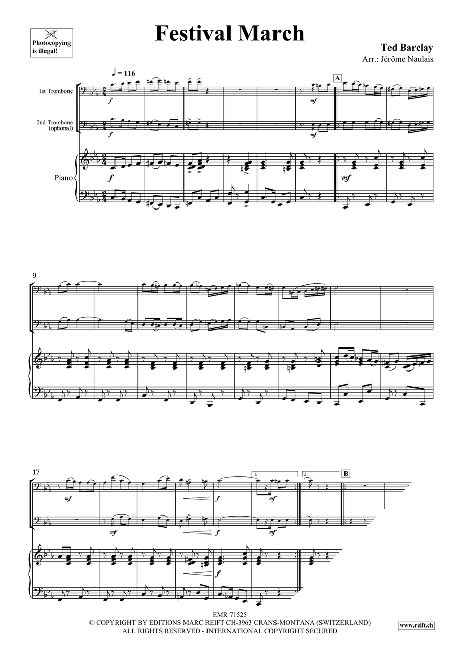 Festival March Festival March Trombone Duet scores gallery preview page 4