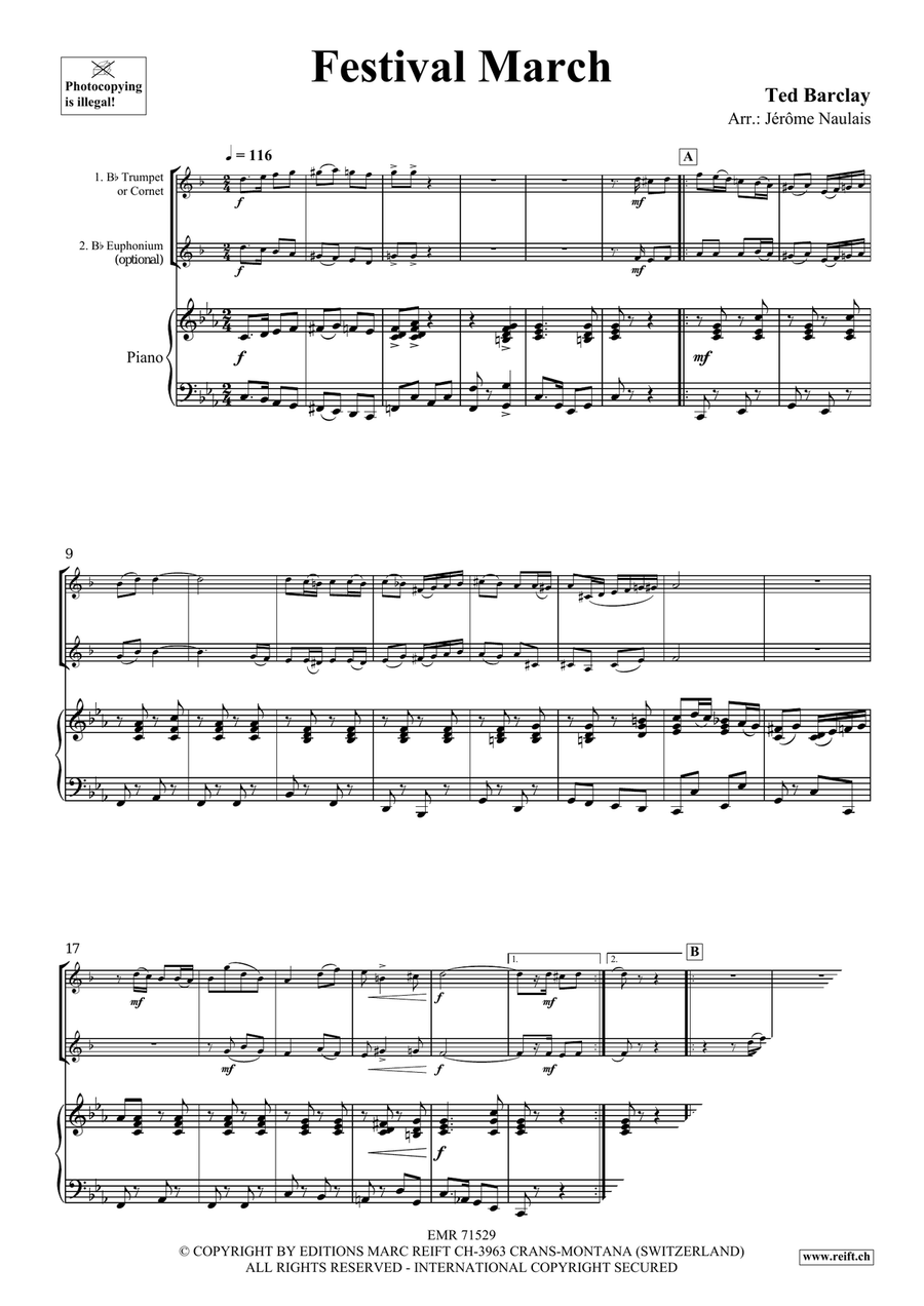 Festival March Festival March Cornet scores gallery preview page 4