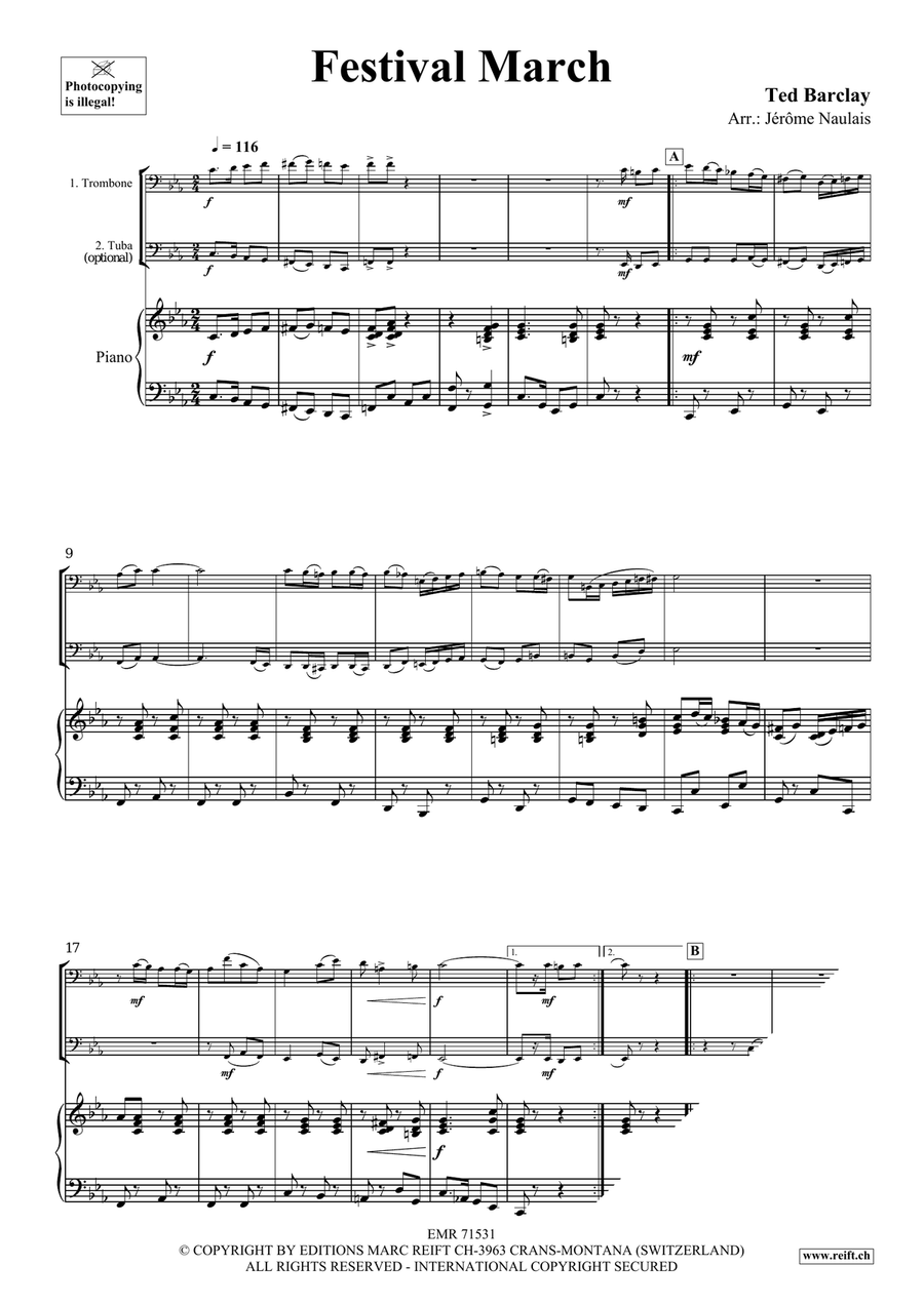 Festival March Festival March Trombone scores gallery preview page 4
