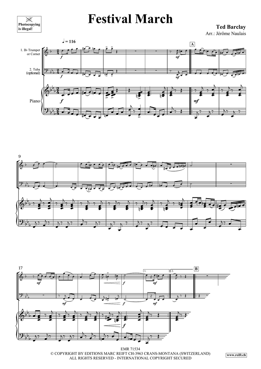 Festival March Festival March Cornet scores gallery preview page 4