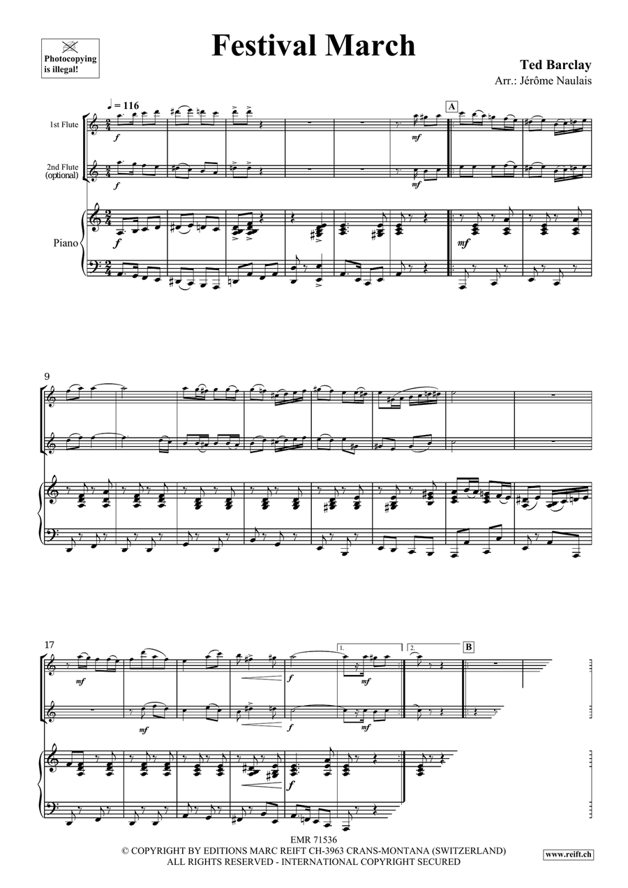 Festival March Festival March Flute Duet scores gallery preview page 4