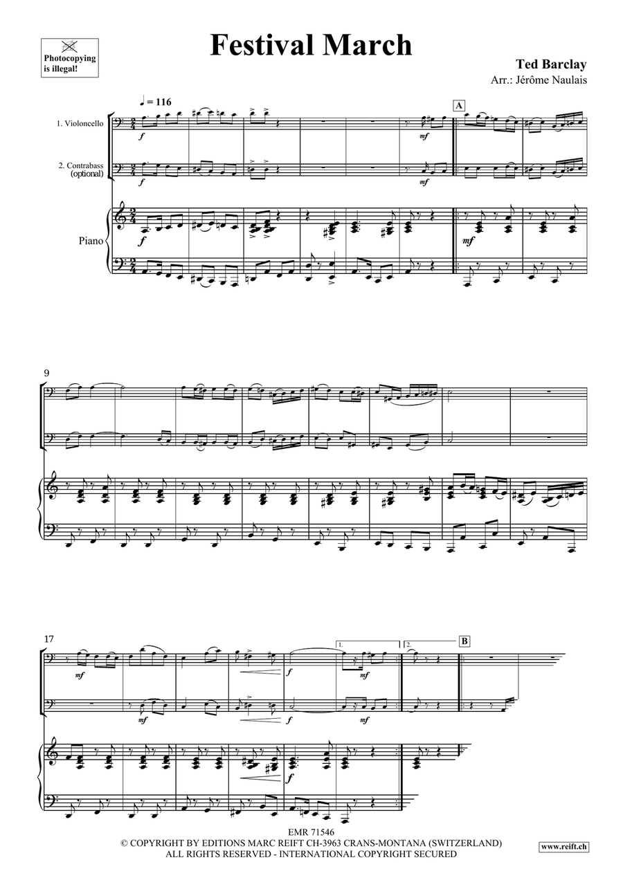 Festival March Festival March Double Bass scores gallery preview page 4