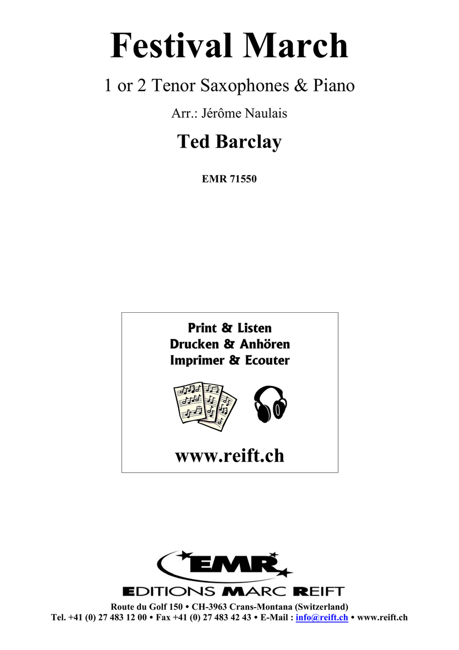 Festival March Festival March Tenor Saxophone scores gallery preview page 2
