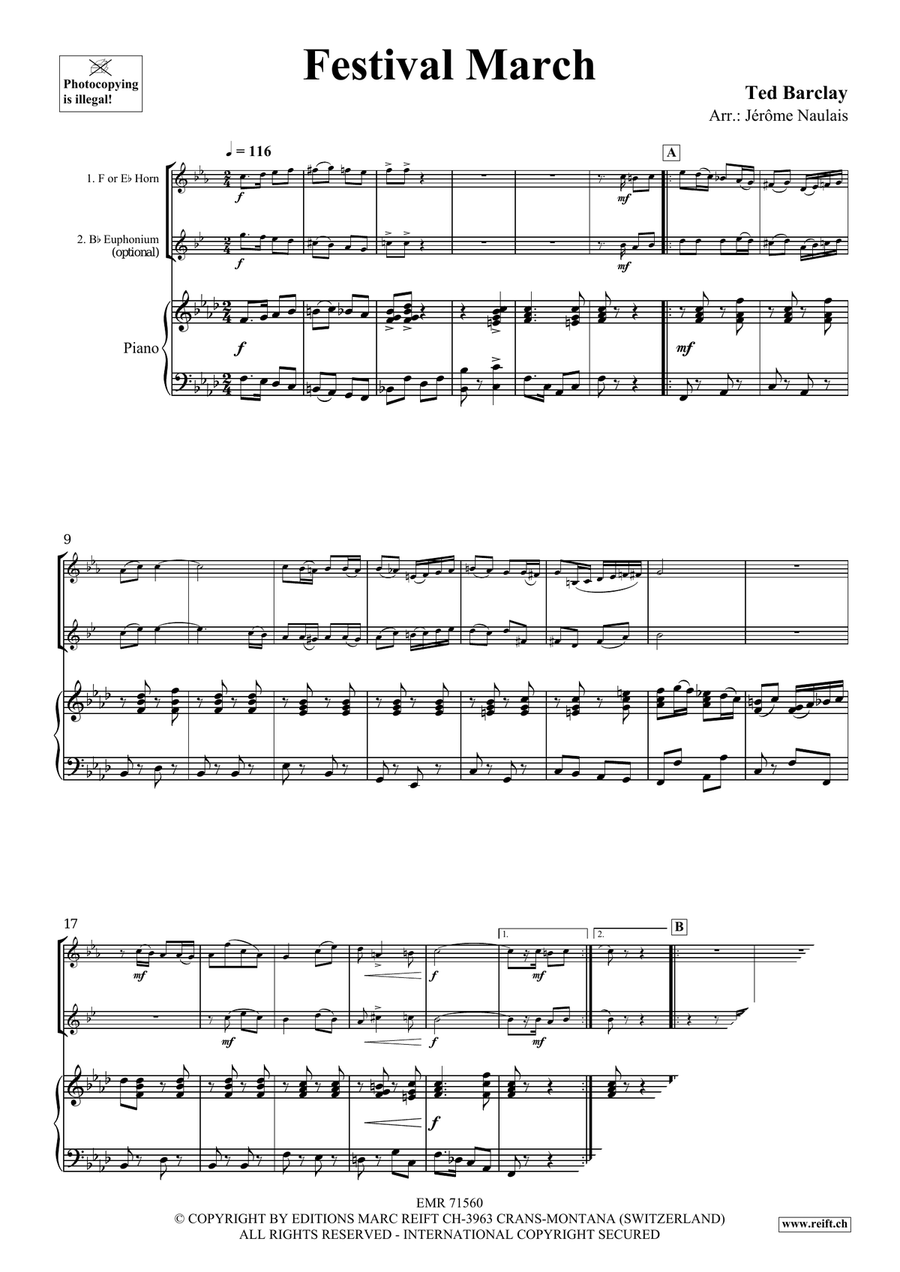 Festival March Festival March Euphonium scores gallery preview page 4