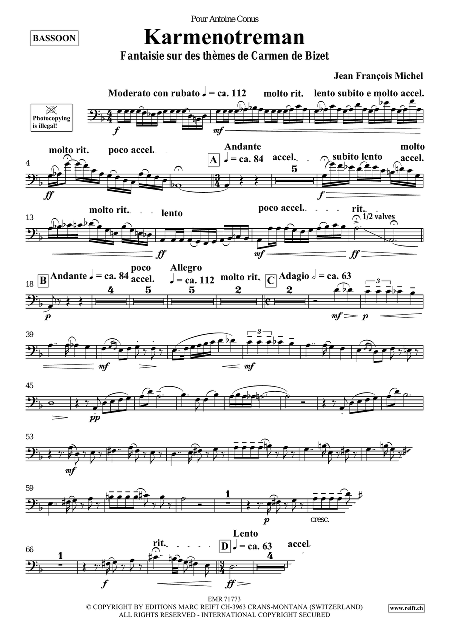 Karmenotreman Karmenotreman Bassoon Solo scores gallery preview page 4