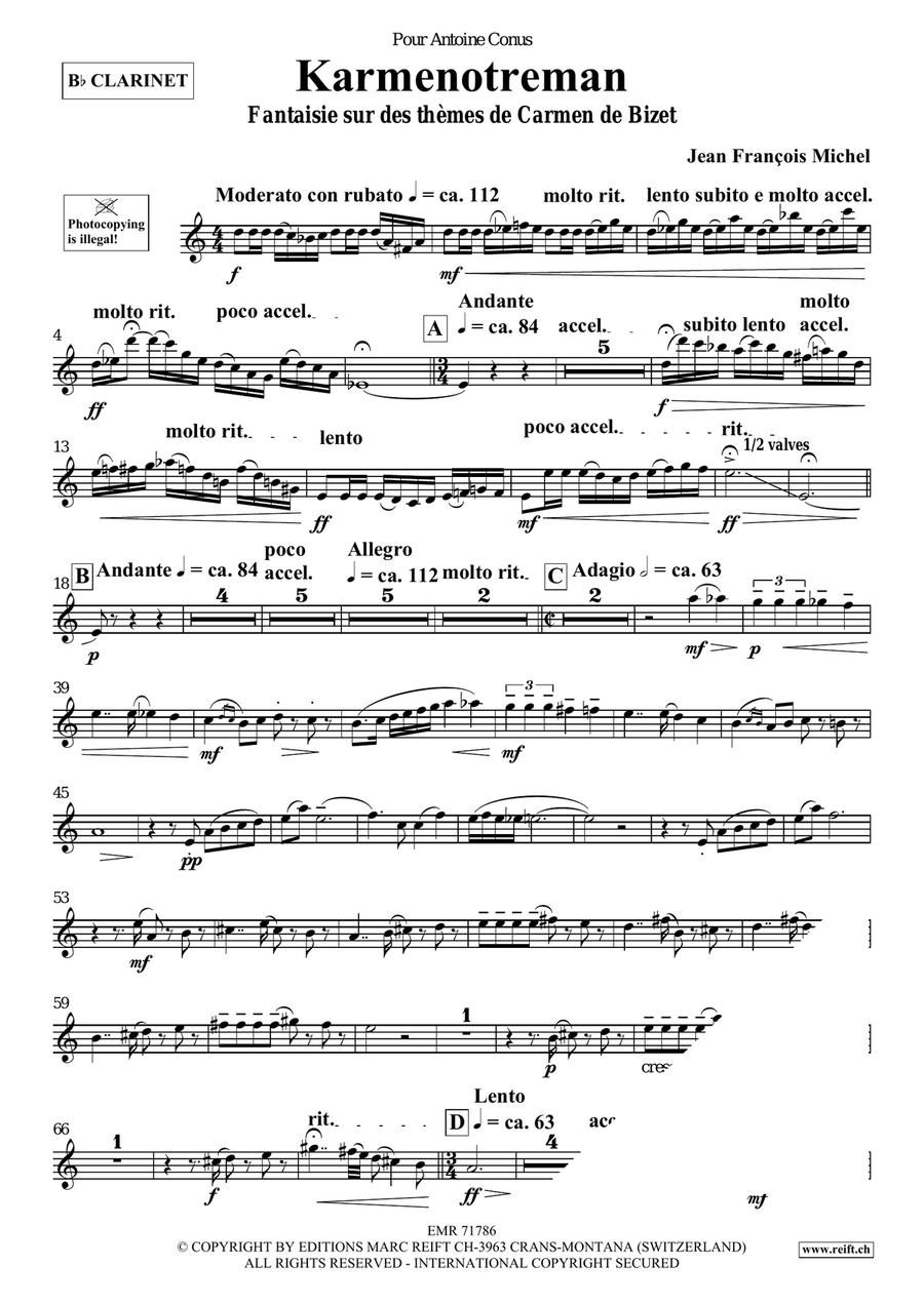 Karmenotreman Karmenotreman Clarinet Solo scores gallery preview page 4