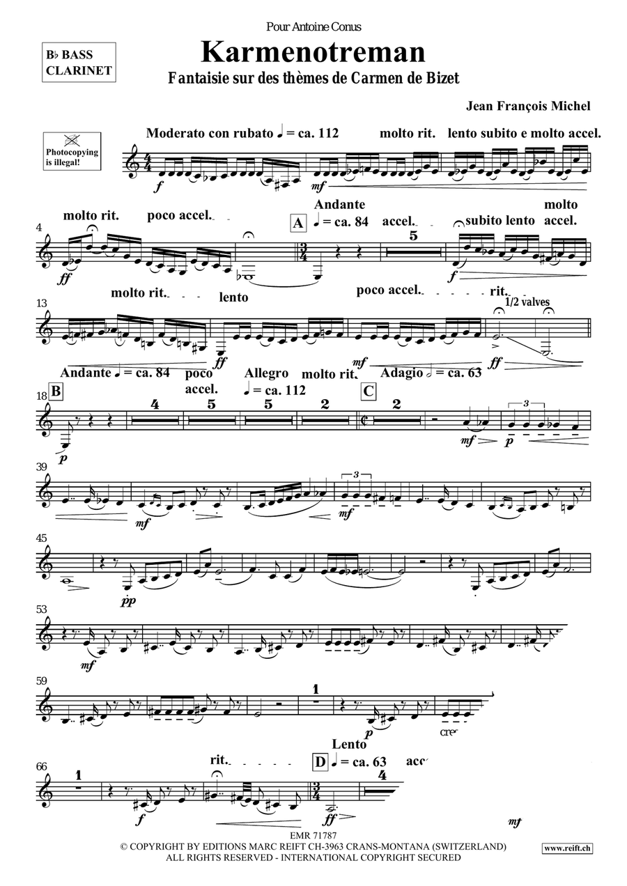 Karmenotreman Karmenotreman Bass Clarinet scores gallery preview page 4